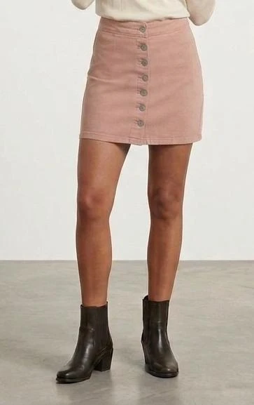 Falda Vaquera Rosa Nude con Botones - Talla S / Mosnova
